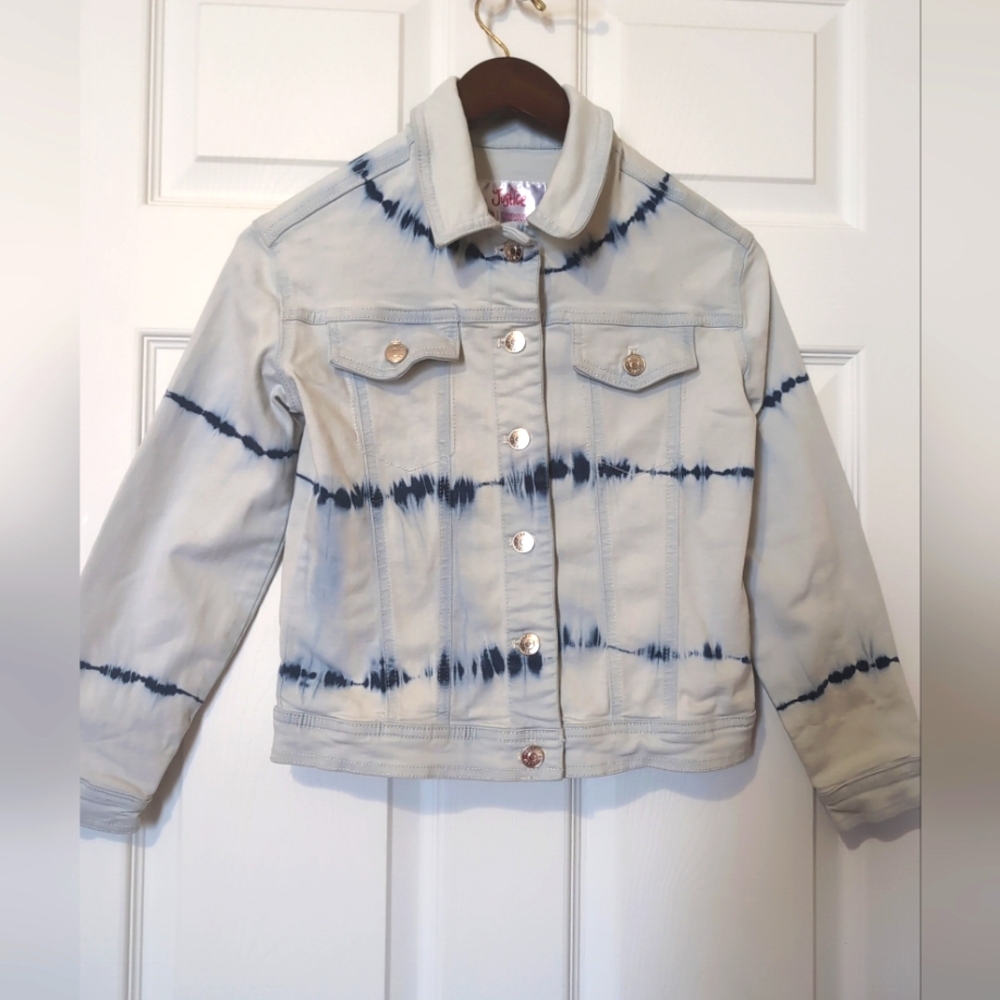 Justice Denim Blue Tie Sye Jean Jacket Girls Size 10